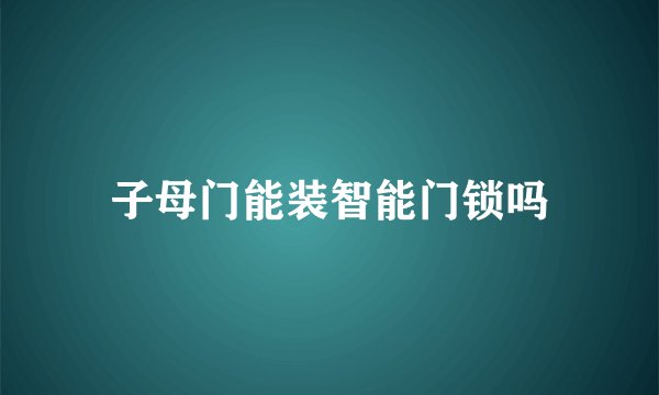 子母门能装智能门锁吗
