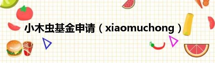 小木虫基金申请（xiaomuchong）