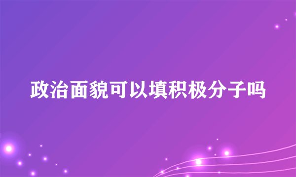 政治面貌可以填积极分子吗