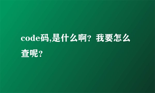 code码,是什么啊？我要怎么查呢？