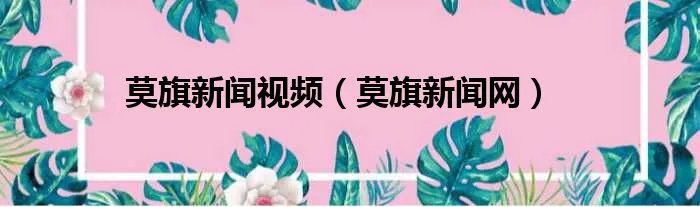 莫旗新闻视频（莫旗新闻网）