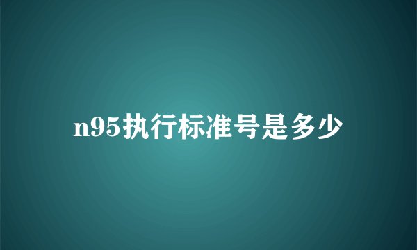 n95执行标准号是多少