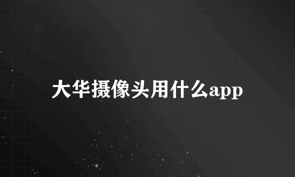 大华摄像头用什么app