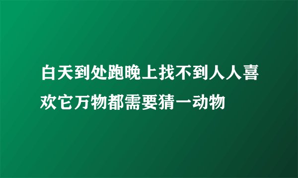 白天到处跑晚上找不到人人喜欢它万物都需要猜一动物