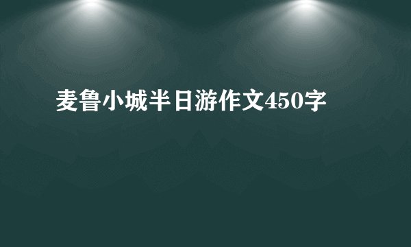 麦鲁小城半日游作文450字