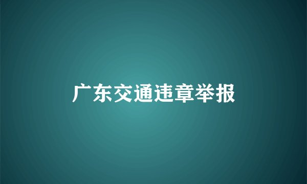 广东交通违章举报