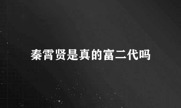 秦霄贤是真的富二代吗