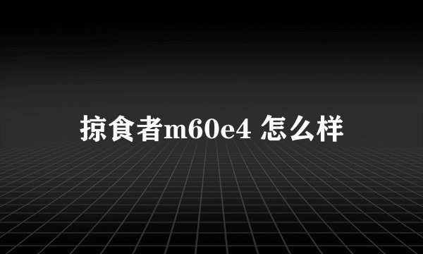 掠食者m60e4 怎么样