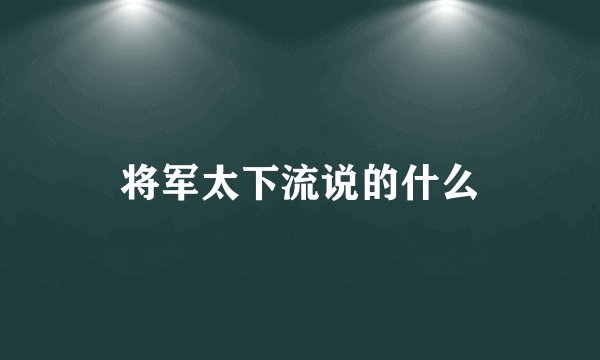 将军太下流说的什么