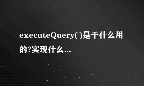 executeQuery()是干什么用的?实现什么功能啊？