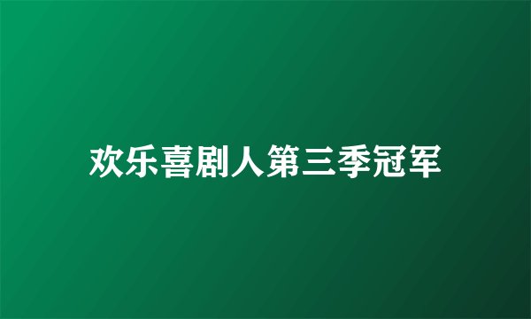 欢乐喜剧人第三季冠军