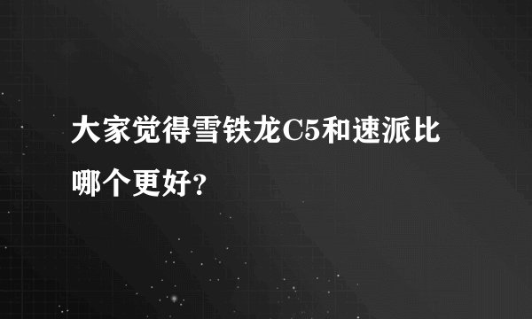 大家觉得雪铁龙C5和速派比哪个更好？