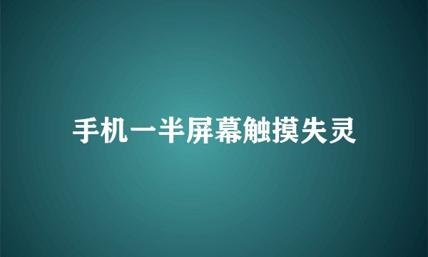 手机一半屏幕触摸失灵
