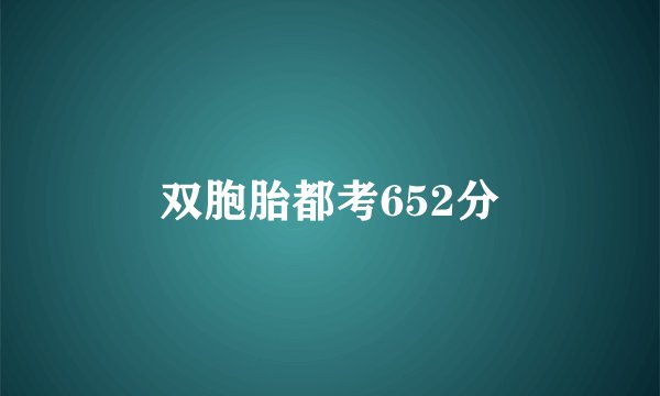 双胞胎都考652分