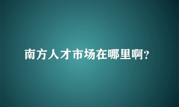南方人才市场在哪里啊？