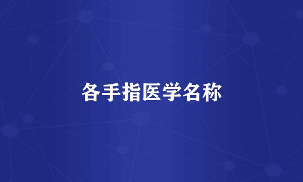 各手指医学名称