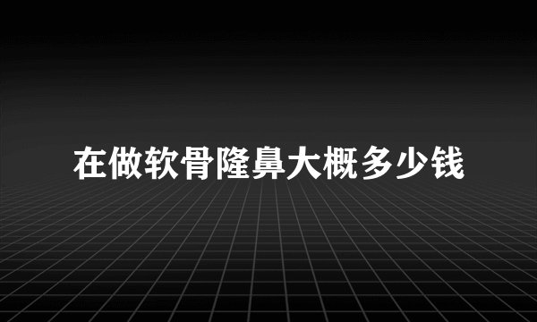 在做软骨隆鼻大概多少钱