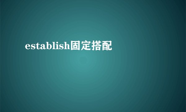 establish固定搭配
