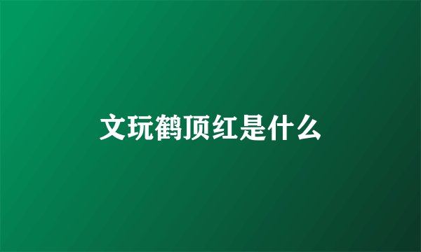 文玩鹤顶红是什么