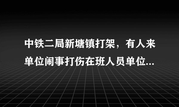 中铁二局新塘镇打架，有人来单位闹事打伤在班人员单位有责任吗
