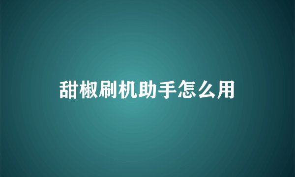 甜椒刷机助手怎么用