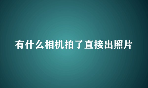 有什么相机拍了直接出照片