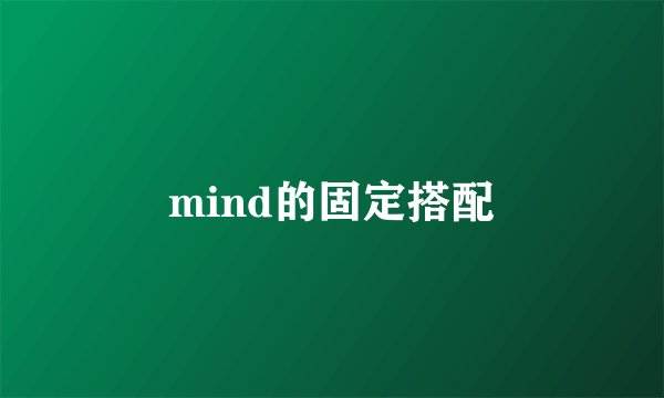 mind的固定搭配