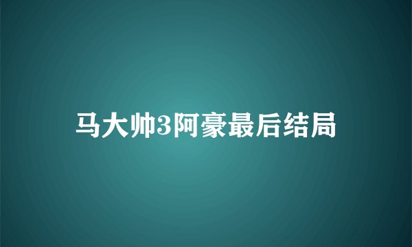 马大帅3阿豪最后结局