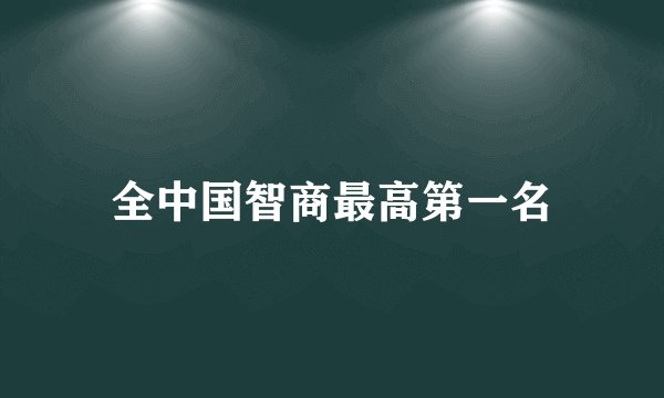 全中国智商最高第一名