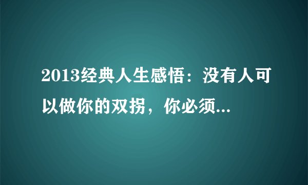 2013经典人生感悟：没有人可以做你的双拐，你必须学会独立去闯荡