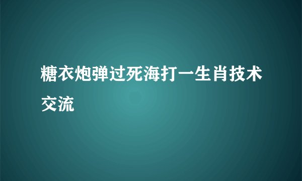 糖衣炮弹过死海打一生肖技术交流