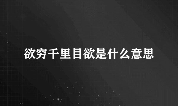 欲穷千里目欲是什么意思