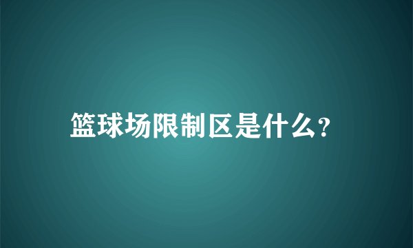 篮球场限制区是什么？