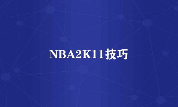 NBA2K11技巧
