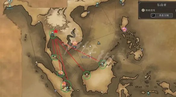 《风帆纪元》东南亚地图介绍 东南亚港口位置地图