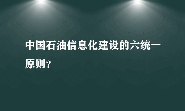 中国石油信息化建设的六统一原则？