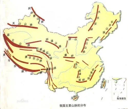 中国山脉地形图高清版