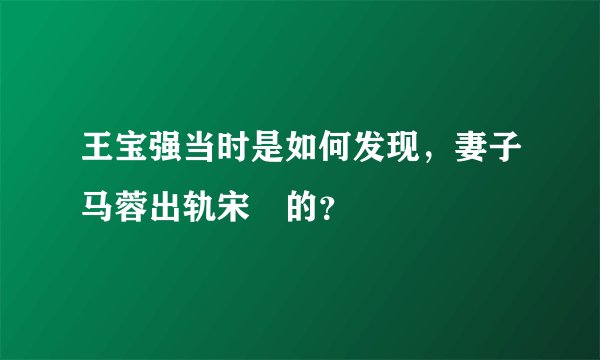 王宝强当时是如何发现，妻子马蓉出轨宋喆的？