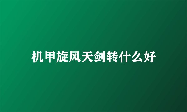 机甲旋风天剑转什么好