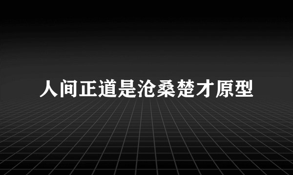 人间正道是沧桑楚才原型