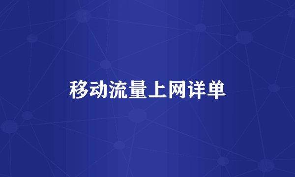 移动流量上网详单