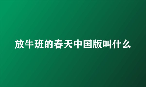 放牛班的春天中国版叫什么