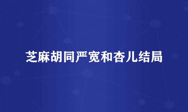 芝麻胡同严宽和杏儿结局