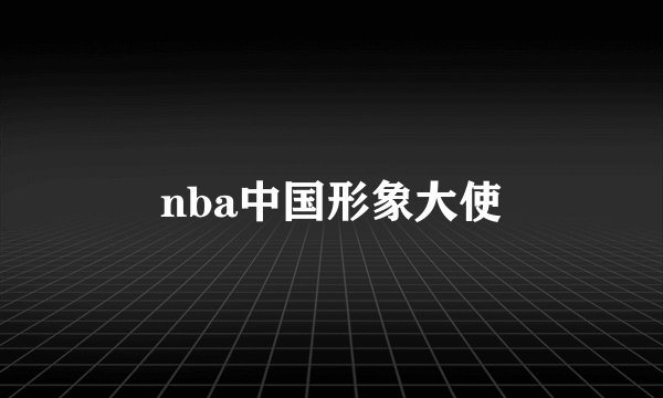 nba中国形象大使