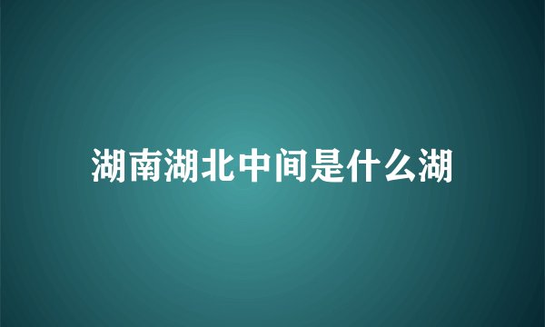 湖南湖北中间是什么湖