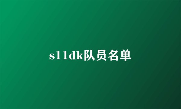 s11dk队员名单