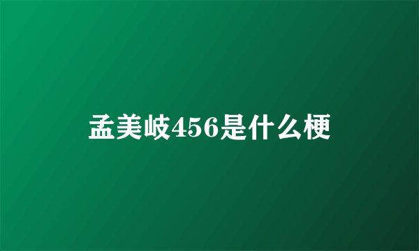 孟美岐456是什么梗