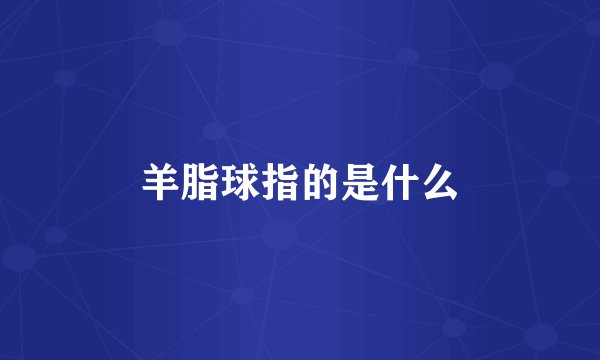 羊脂球指的是什么