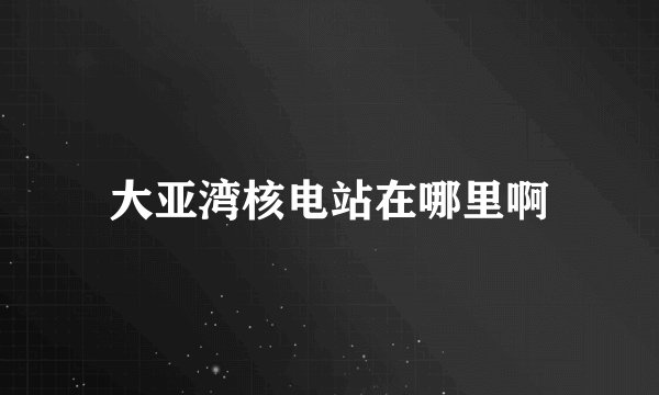 大亚湾核电站在哪里啊