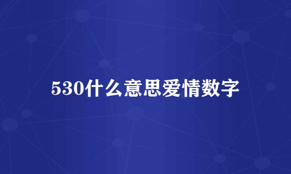 530什么意思爱情数字